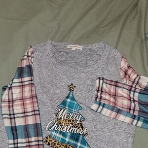 Gray and Blue Long Sleeve Tees with Subtle Designs